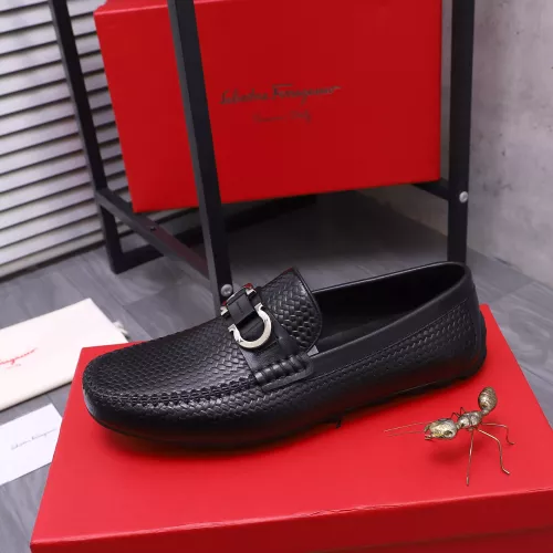 Replica Salvatore Ferragamo Leather Shoes For Men #1356490 $92.00 USD for Wholesale