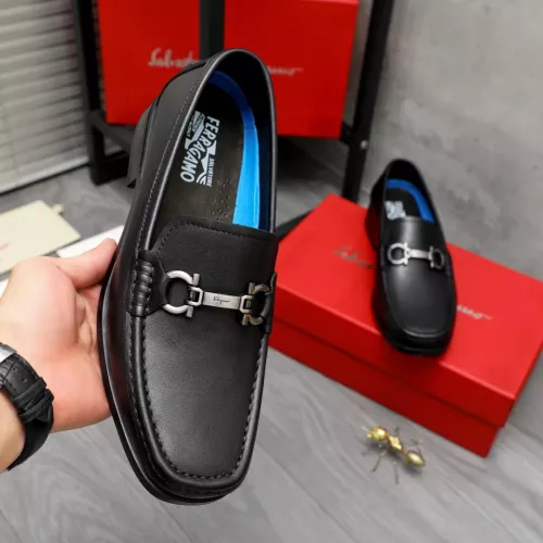 Replica Salvatore Ferragamo Leather Shoes For Men #1356491 $92.00 USD for Wholesale