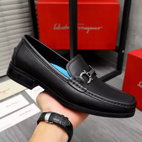 Replica Salvatore Ferragamo Leather Shoes For Men #1356491 $92.00 USD for Wholesale