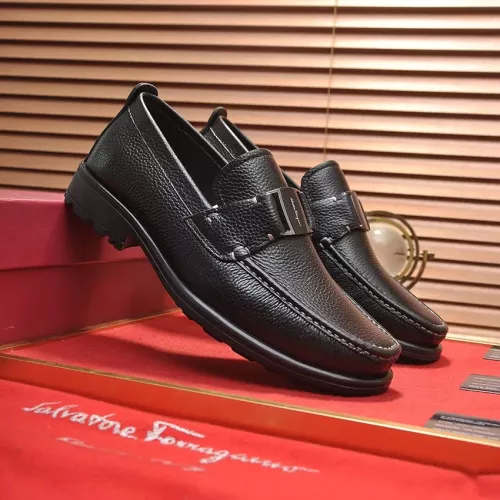 Replica Salvatore Ferragamo Leather Shoes For Men #1356492 $96.00 USD for Wholesale
