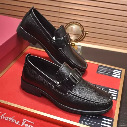 Replica Salvatore Ferragamo Leather Shoes For Men #1356492 $96.00 USD for Wholesale