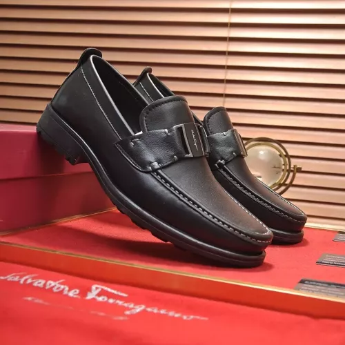 Replica Salvatore Ferragamo Leather Shoes For Men #1356493 $96.00 USD for Wholesale
