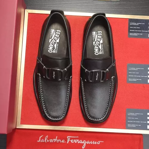 Replica Salvatore Ferragamo Leather Shoes For Men #1356493 $96.00 USD for Wholesale