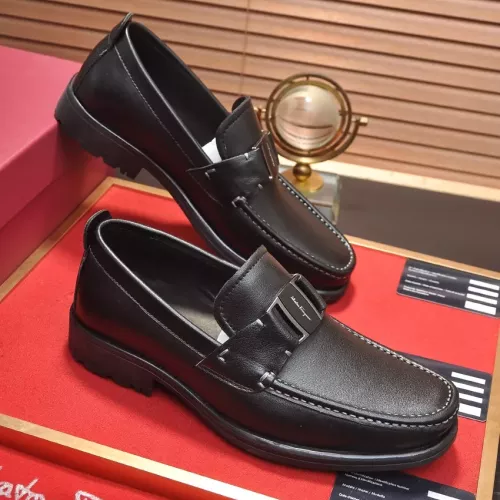 Replica Salvatore Ferragamo Leather Shoes For Men #1356493 $96.00 USD for Wholesale