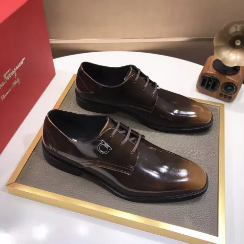 Replica Salvatore Ferragamo Leather Shoes For Men #1356497 $100.00 USD for Wholesale