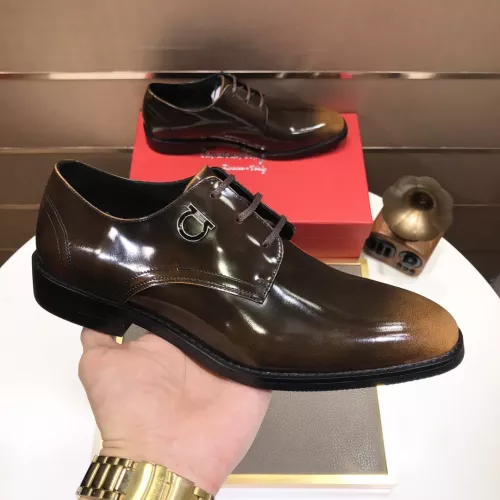 Replica Salvatore Ferragamo Leather Shoes For Men #1356497 $100.00 USD for Wholesale