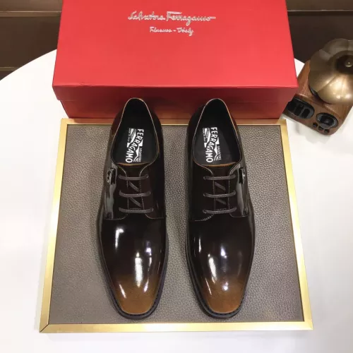 Replica Salvatore Ferragamo Leather Shoes For Men #1356497 $100.00 USD for Wholesale