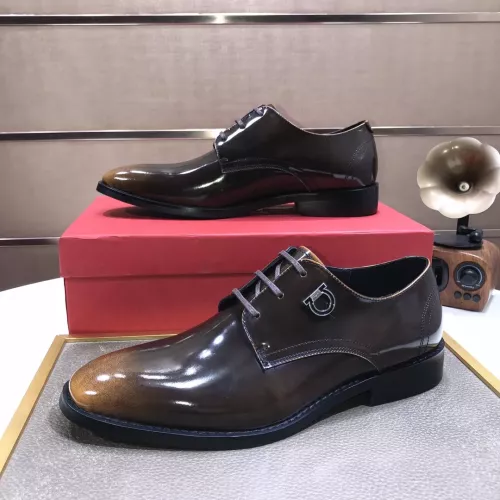 Replica Salvatore Ferragamo Leather Shoes For Men #1356497 $100.00 USD for Wholesale