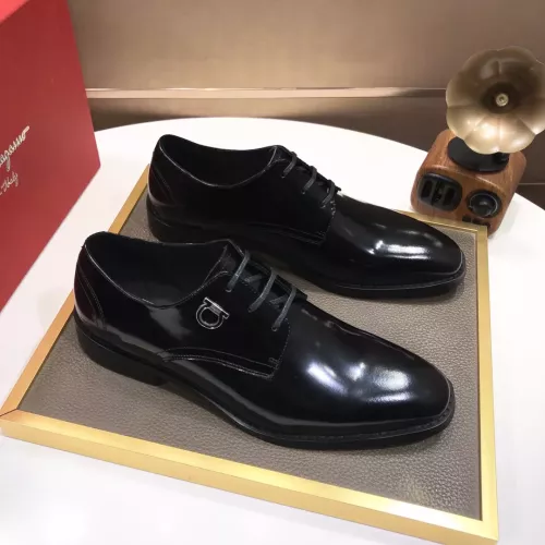 Replica Salvatore Ferragamo Leather Shoes For Men #1356498 $100.00 USD for Wholesale