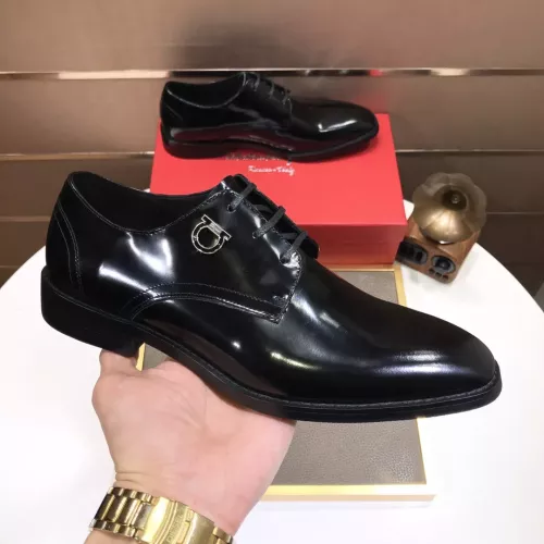 Replica Salvatore Ferragamo Leather Shoes For Men #1356498 $100.00 USD for Wholesale
