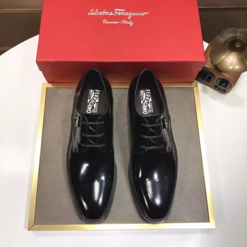 Replica Salvatore Ferragamo Leather Shoes For Men #1356498 $100.00 USD for Wholesale