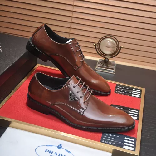 Replica Prada Leather Shoes For Men #1356518 $100.00 USD for Wholesale