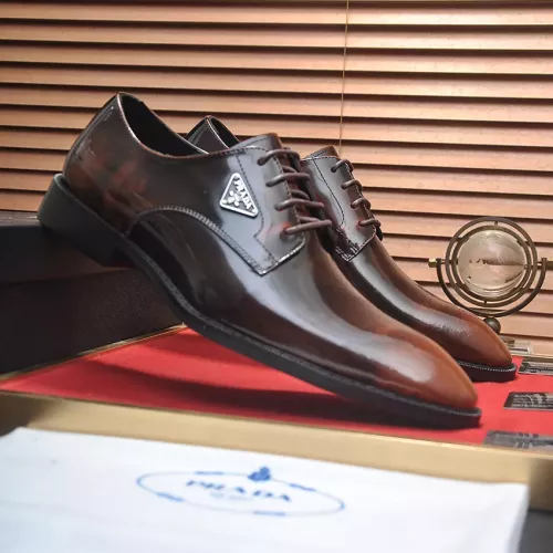 Replica Prada Leather Shoes For Men #1356519 $100.00 USD for Wholesale