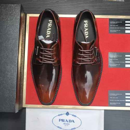 Replica Prada Leather Shoes For Men #1356519 $100.00 USD for Wholesale