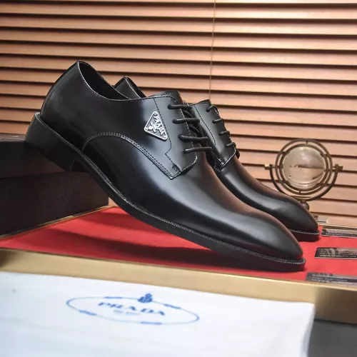 Replica Prada Leather Shoes For Men #1356520 $100.00 USD for Wholesale