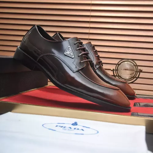 Replica Prada Leather Shoes For Men #1356521 $100.00 USD for Wholesale