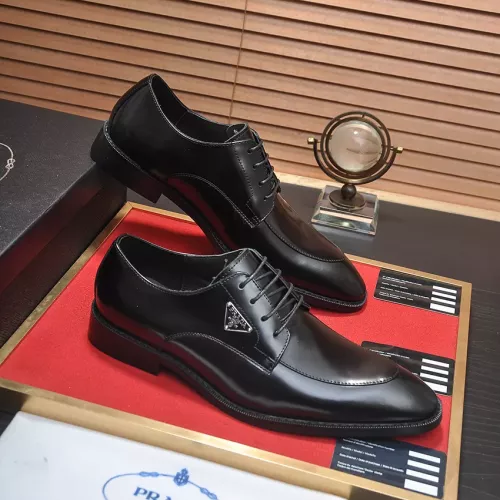 Replica Prada Leather Shoes For Men #1356524 $100.00 USD for Wholesale