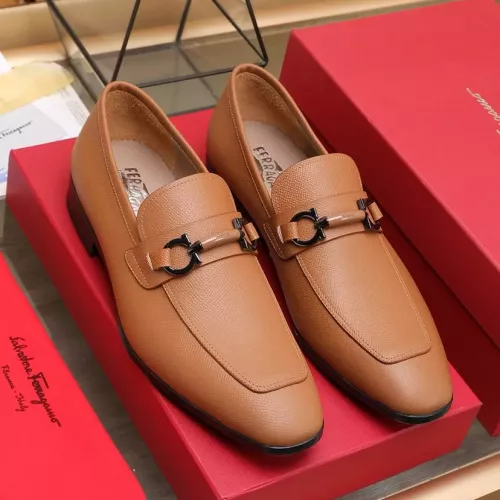 Replica Salvatore Ferragamo Leather Shoes For Men #1357311 $122.00 USD for Wholesale
