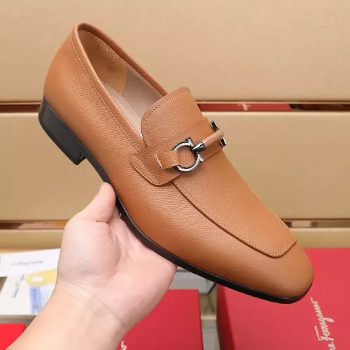 Replica Salvatore Ferragamo Leather Shoes For Men #1357311 $122.00 USD for Wholesale