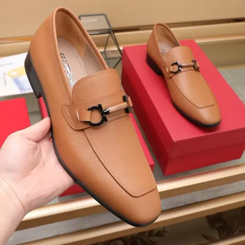 Replica Salvatore Ferragamo Leather Shoes For Men #1357311 $122.00 USD for Wholesale