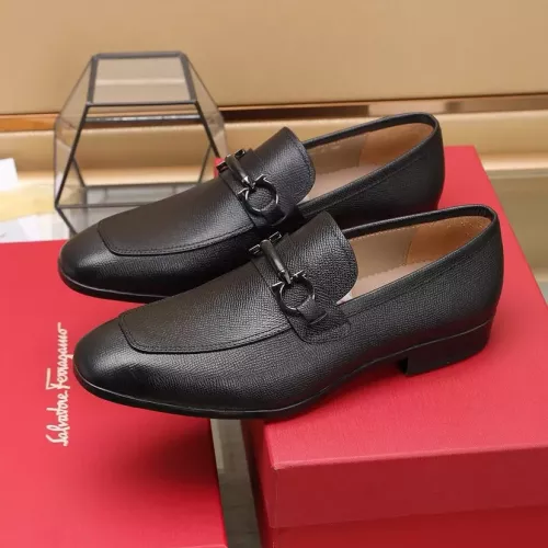Replica Salvatore Ferragamo Leather Shoes For Men #1357312 $122.00 USD for Wholesale