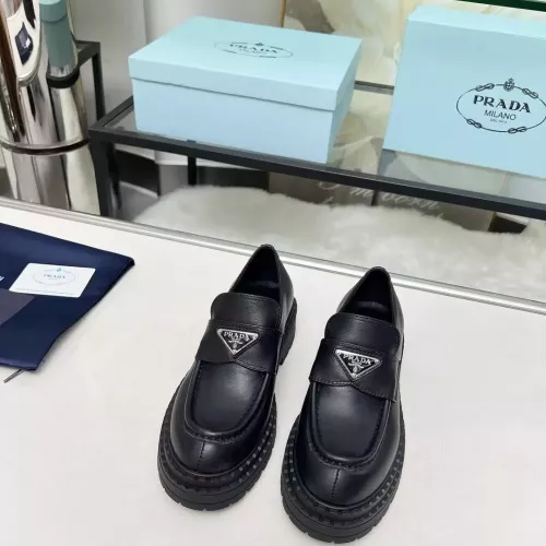 Replica Prada Leather Shoes For Women #1357504 $100.00 USD for Wholesale