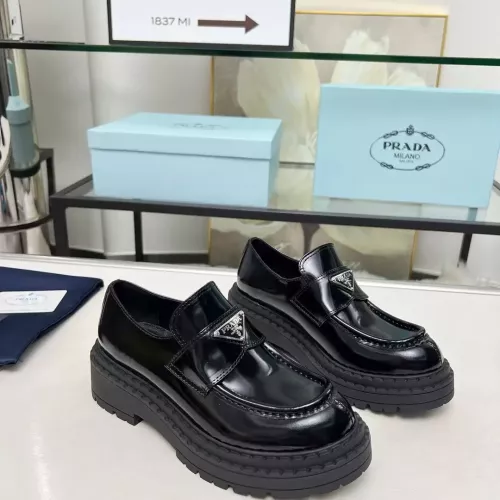 Replica Prada Leather Shoes For Women #1357505 $100.00 USD for Wholesale