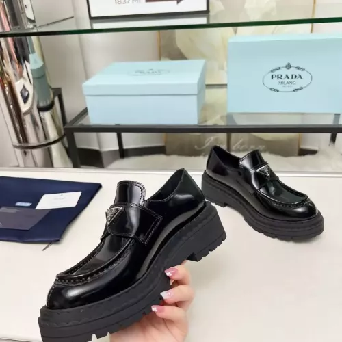 Replica Prada Leather Shoes For Women #1357505 $100.00 USD for Wholesale