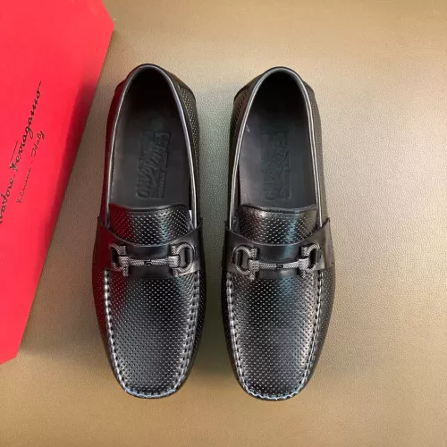 Replica Salvatore Ferragamo Leather Shoes For Men #1361610 $88.00 USD for Wholesale