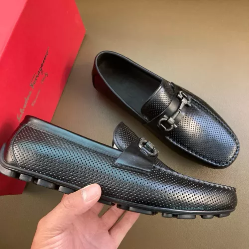 Replica Salvatore Ferragamo Leather Shoes For Men #1361610 $88.00 USD for Wholesale