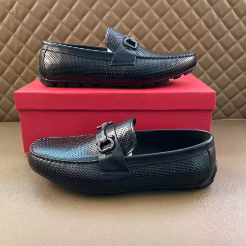 Replica Salvatore Ferragamo Leather Shoes For Men #1361610 $88.00 USD for Wholesale