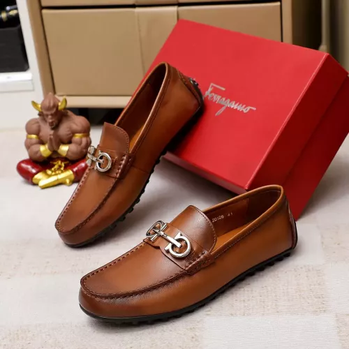 Replica Salvatore Ferragamo Leather Shoes For Men #1361677 $72.00 USD for Wholesale