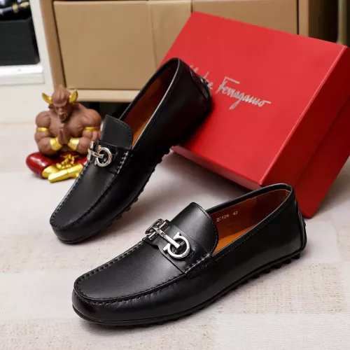Replica Salvatore Ferragamo Leather Shoes For Men #1361678 $72.00 USD for Wholesale