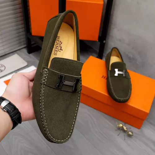 Replica Hermes Leather Shoes For Men #1361856 $76.00 USD for Wholesale
