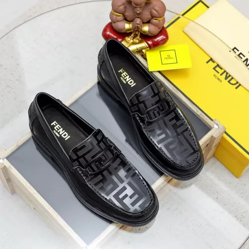 Replica Fendi Leather Shoes For Men #1361890 $85.00 USD for Wholesale