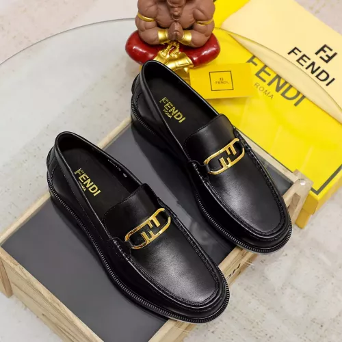 Replica Fendi Leather Shoes For Men #1361893 $85.00 USD for Wholesale