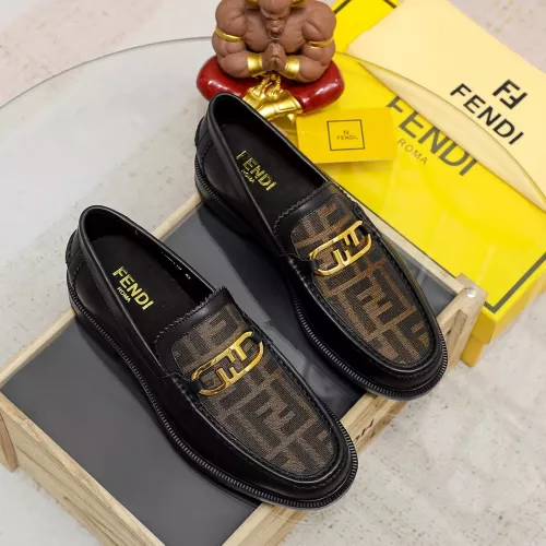 Replica Fendi Leather Shoes For Men #1361897 $85.00 USD for Wholesale
