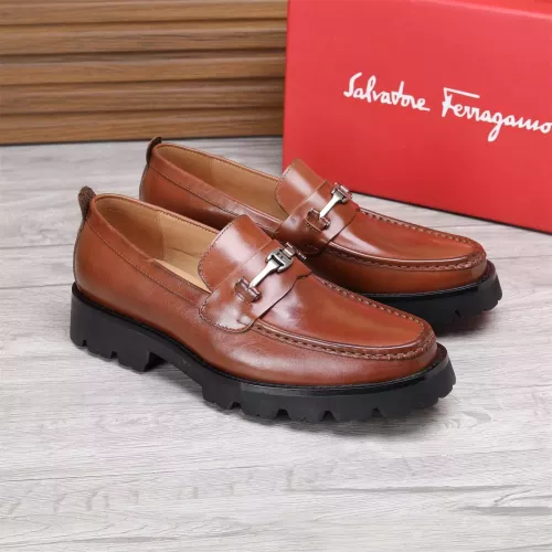 Replica Salvatore Ferragamo Leather Shoes For Men #1362015 $96.00 USD for Wholesale