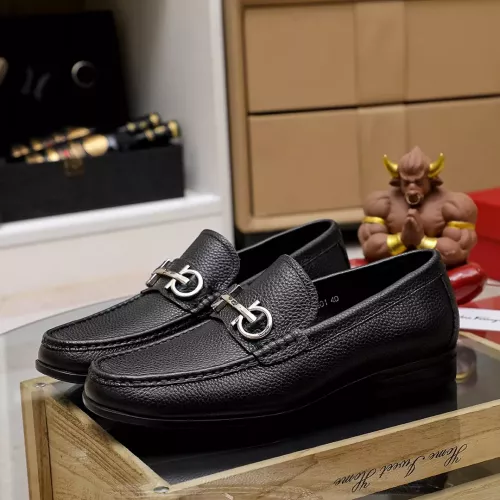Replica Salvatore Ferragamo Leather Shoes For Men #1362037 $88.00 USD for Wholesale