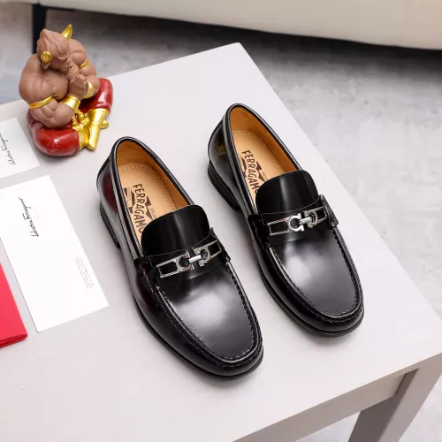 Replica Salvatore Ferragamo Leather Shoes For Men #1362039 $88.00 USD for Wholesale