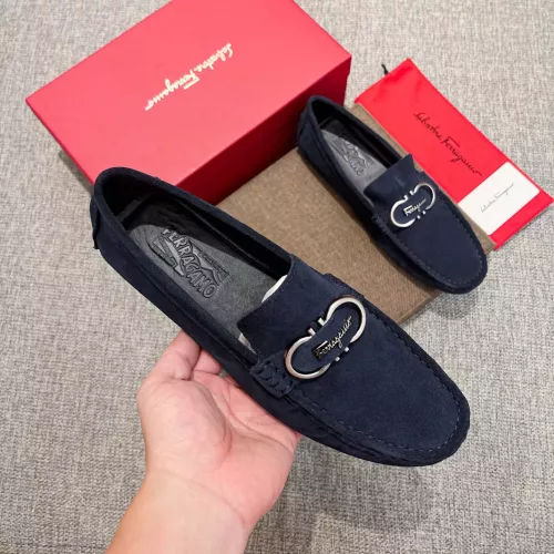 Replica Salvatore Ferragamo Leather Shoes For Men #1362049 $82.00 USD for Wholesale