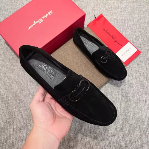 Replica Salvatore Ferragamo Leather Shoes For Men #1362050 $82.00 USD for Wholesale