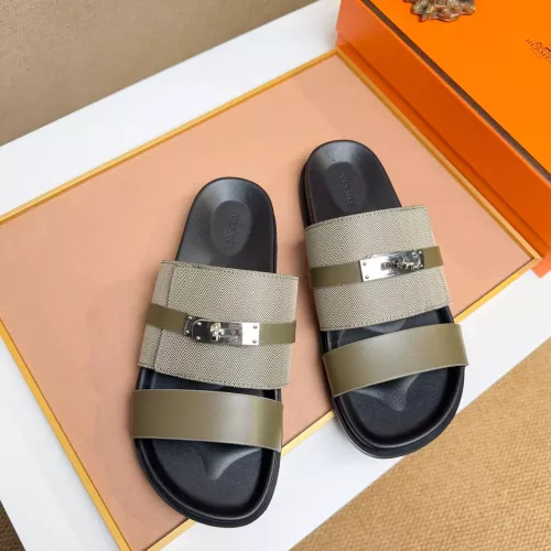 Replica Hermes Slippers For Men #1362104 $56.00 USD for Wholesale