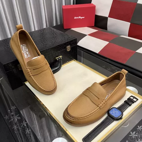 Replica Salvatore Ferragamo Leather Shoes For Men #1362168 $92.00 USD for Wholesale