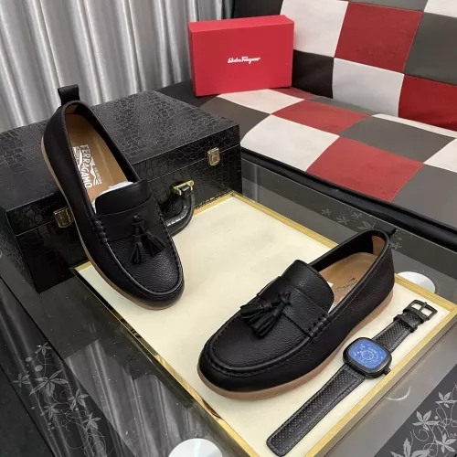 Replica Salvatore Ferragamo Leather Shoes For Men #1362172 $92.00 USD for Wholesale