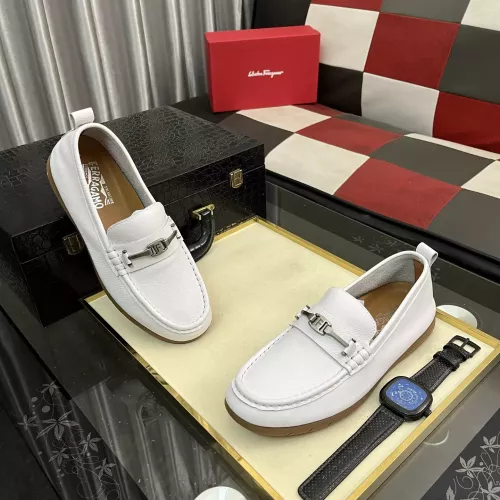 Replica Salvatore Ferragamo Leather Shoes For Men #1362173 $92.00 USD for Wholesale