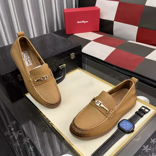 Replica Salvatore Ferragamo Leather Shoes For Men #1362174 $92.00 USD for Wholesale