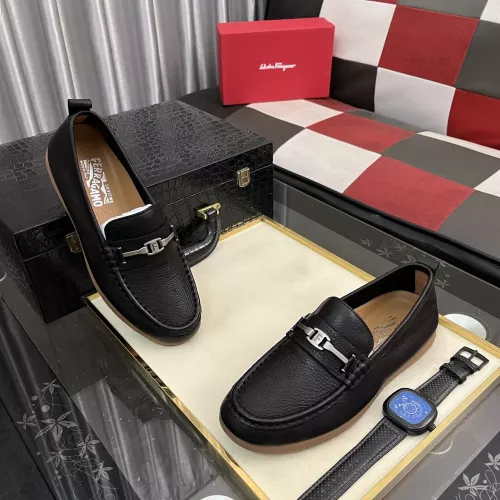 Replica Salvatore Ferragamo Leather Shoes For Men #1362175 $92.00 USD for Wholesale