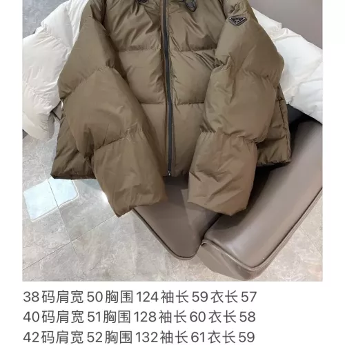 Replica Prada Down Feather Coat Long Sleeved For Women #1363756 $225.00 USD for Wholesale