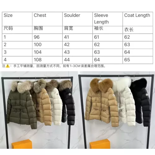 Replica Moncler Down Feather Coat Long Sleeved For Women #1366762 $192.00 USD for Wholesale